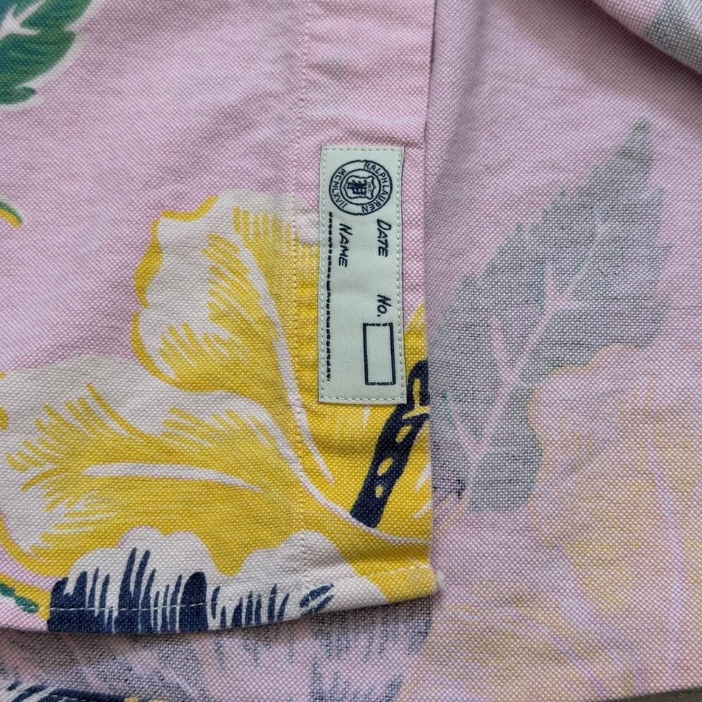 Ralph Lauren Tropical Button Down XL Short Sleeve Pink Blue Pony Floral Hawaiian - Picture 4 of 11